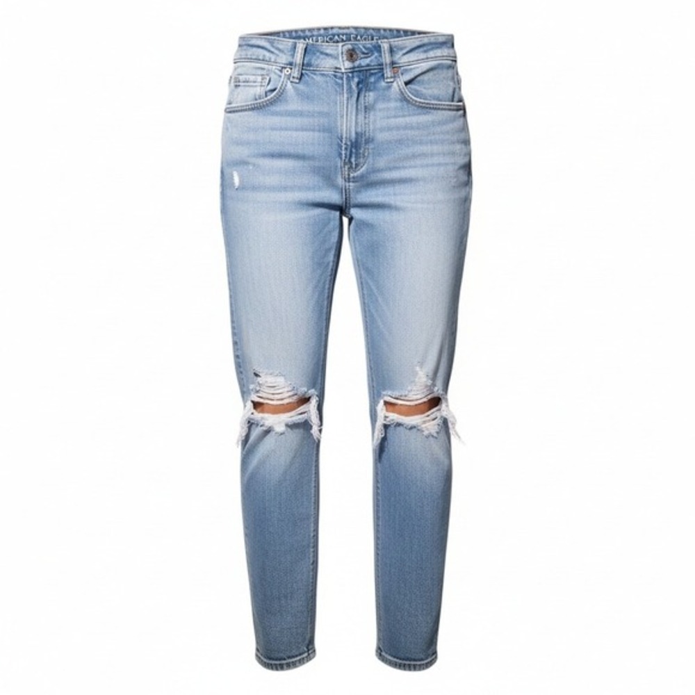 American Eagle Outfitters Mom Jeans Ripped Distressed Denim Women's Size 00 - Picture 1 of 9